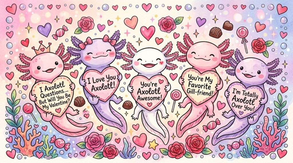 Axolotl Valentines Puns
