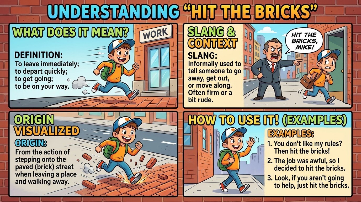 Hit the Bricks Meaning
